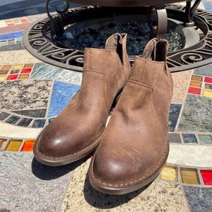 Born Kerri Leather Booties in Brown